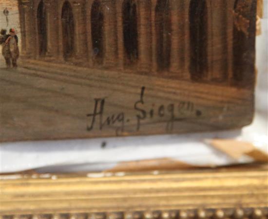 August Siegen (1850-1910) Views of Venice 7.25 x 12.5in.